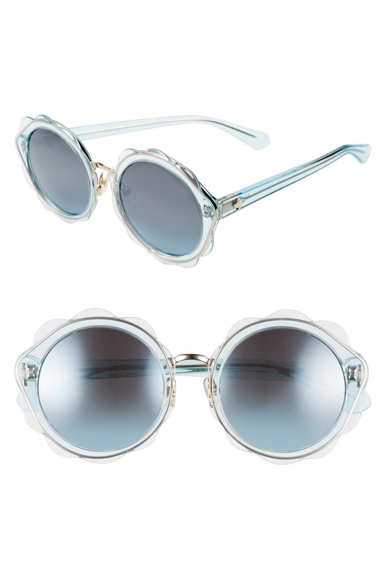 new york karries 52mm round sunglasses, Main, color, BLUE