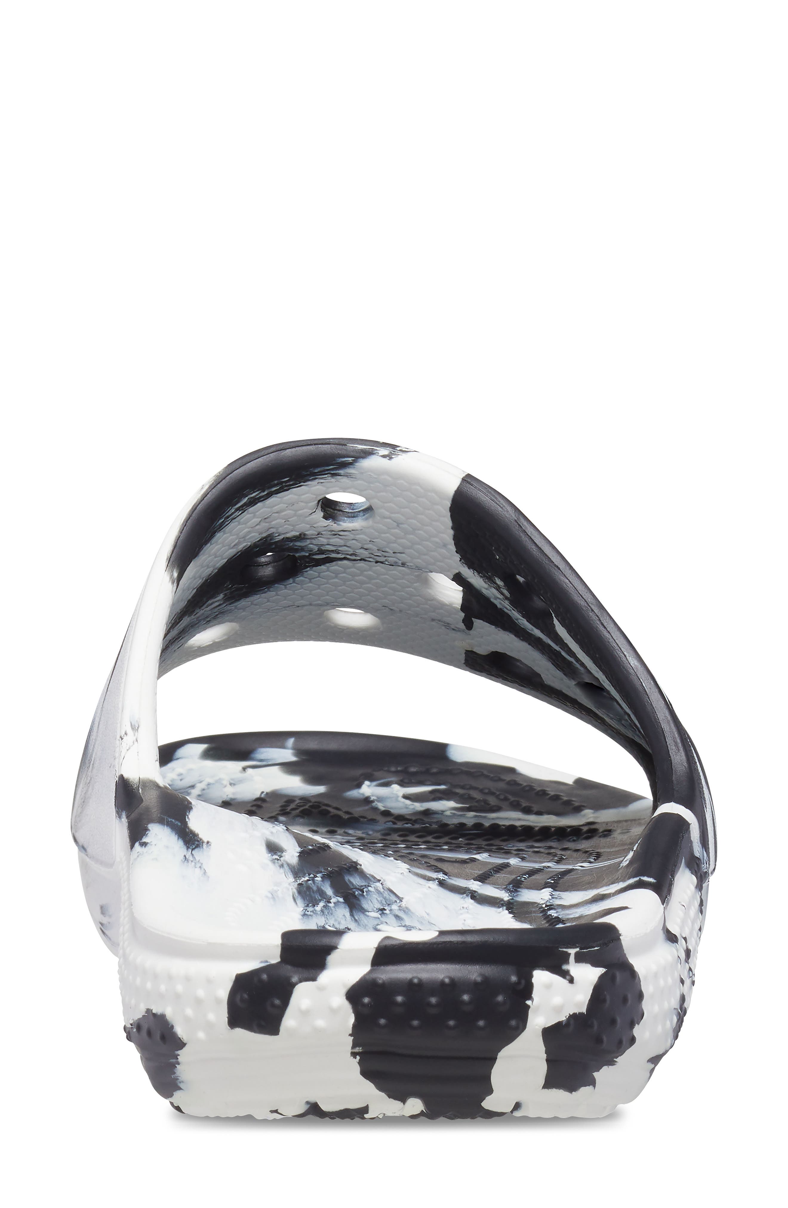 CROCS Classic Marbled Slide Sandal, Alternate, color, White/ Black
