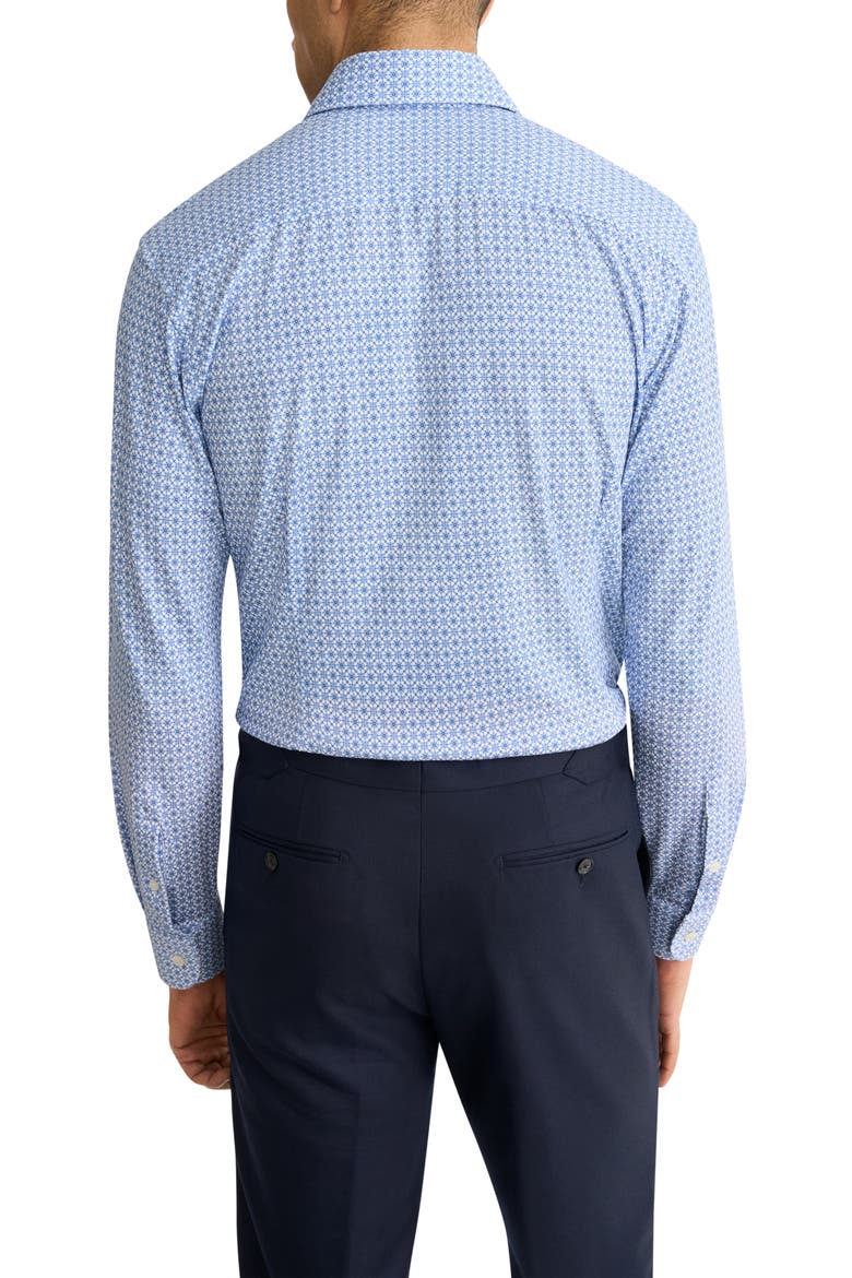 Slim Fit Geo Stretch Jersey Dress Shirt, Alternate, color, MEDIUM BLUE