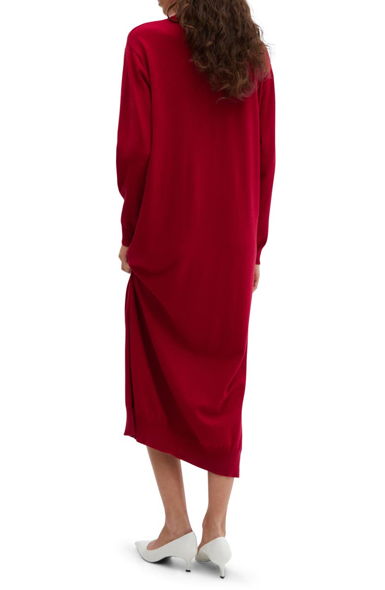 MANGO Long Sleeve Sweater Dress, Alternate, color, Red