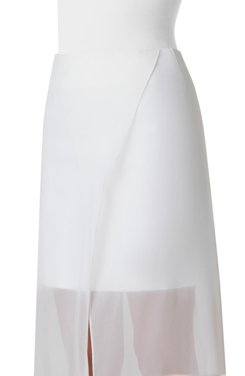 Akris Layered Mixed Media Skirt, Alternate, color, Ecru