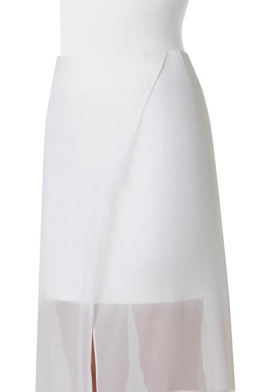 Akris Layered Mixed Media Skirt In Ecru
