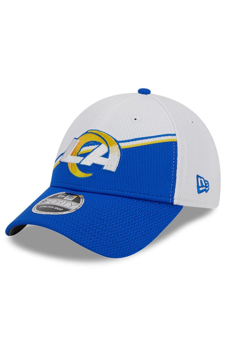 Men's New Era  White/Royal Los Angeles Rams 2023 Sideline 9FORTY Adjustable Hat, Alternate, color, White