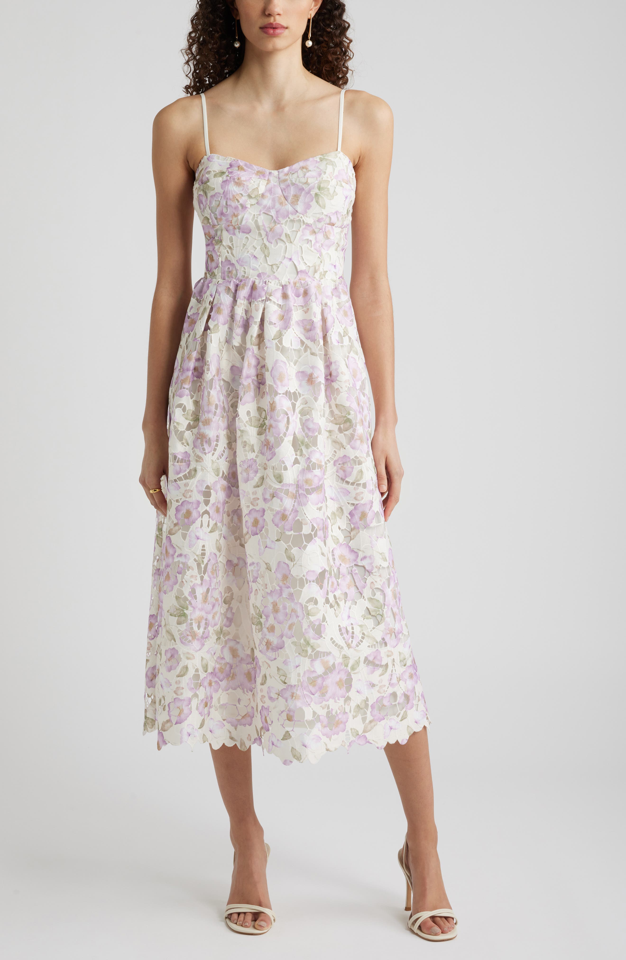 Print Lace Midi Sundress