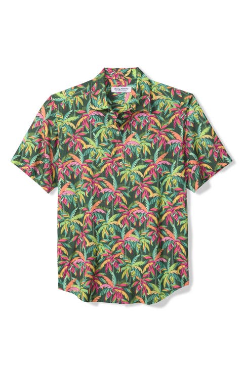 Bahama Coast Colorful Oasis IslandZone® Short Sleeve Button-Up Shirt (Big & Tall)