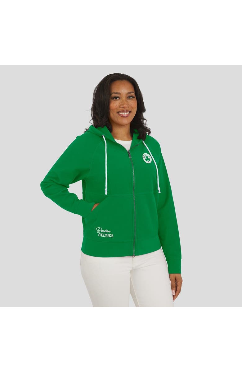 WEAR by Erin Andrews Women's WEAR by Erin Andrews Green Boston Celtics Vintage Full-Zip Raglan Hoodie, Alternate, color, Green
