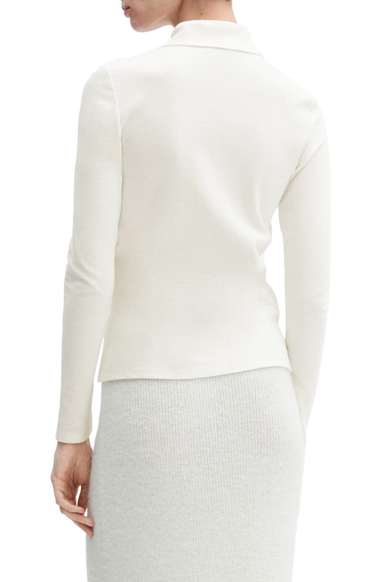 MANGO Knit Cotton Blend Button-Up Shirt, Alternate, color, 