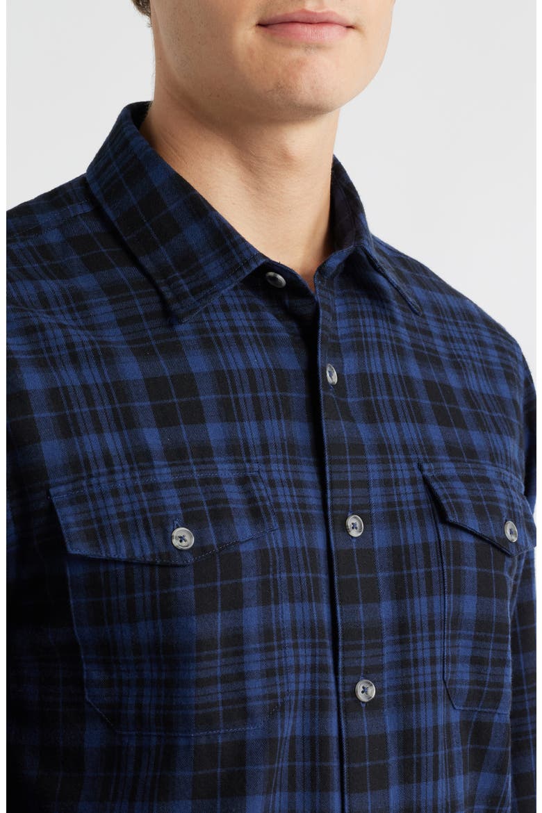 Ysabel Modern Fit Plaid Cotton Button-Up Shirt, Alternate, color, BLUE