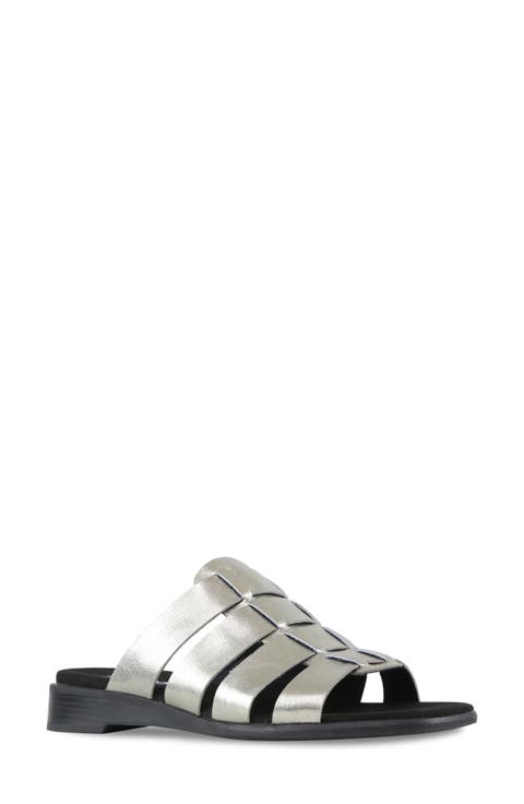 サンダル・ミュール Fatale Sandals - Carel - Leather - Silver Women's Metallic Comfort Sandals | Nordstrom