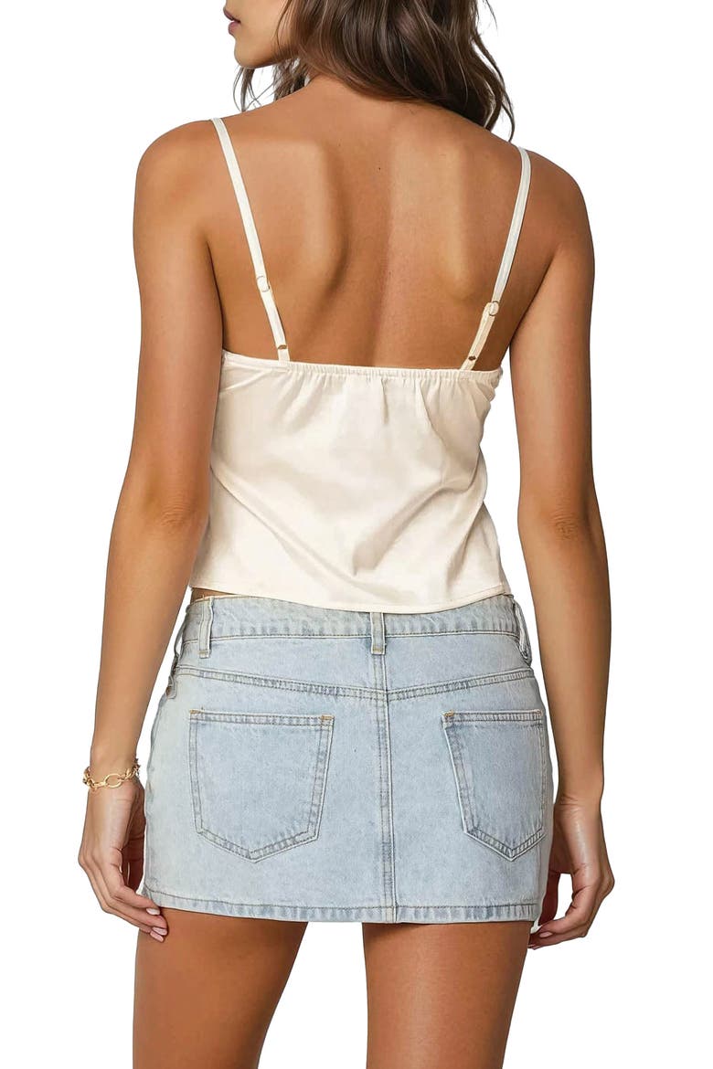 Tamar Lace Trim Satin Camisole, Alternate, color, CREAM