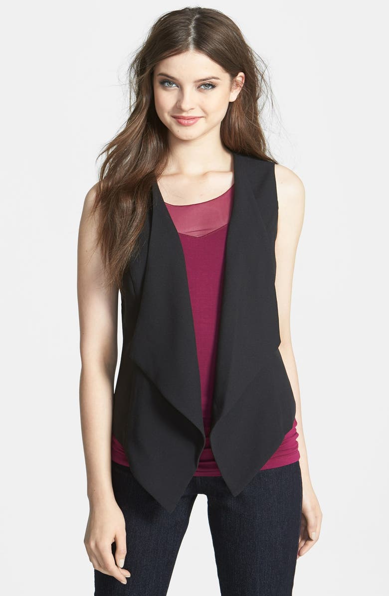Bellatrix Drape Front Crepe Vest, Main, color, 