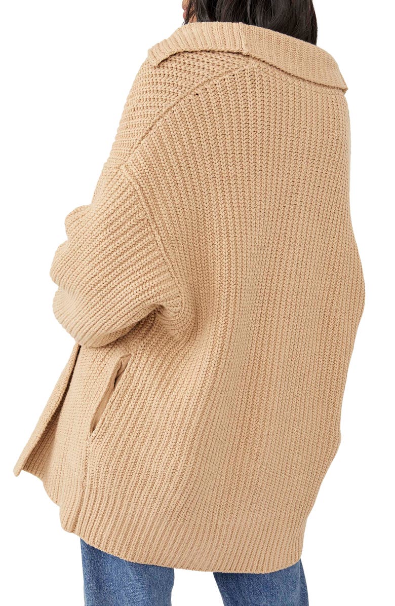 Free People Swim Too Deep Cardigan, Alternate, color, Almond