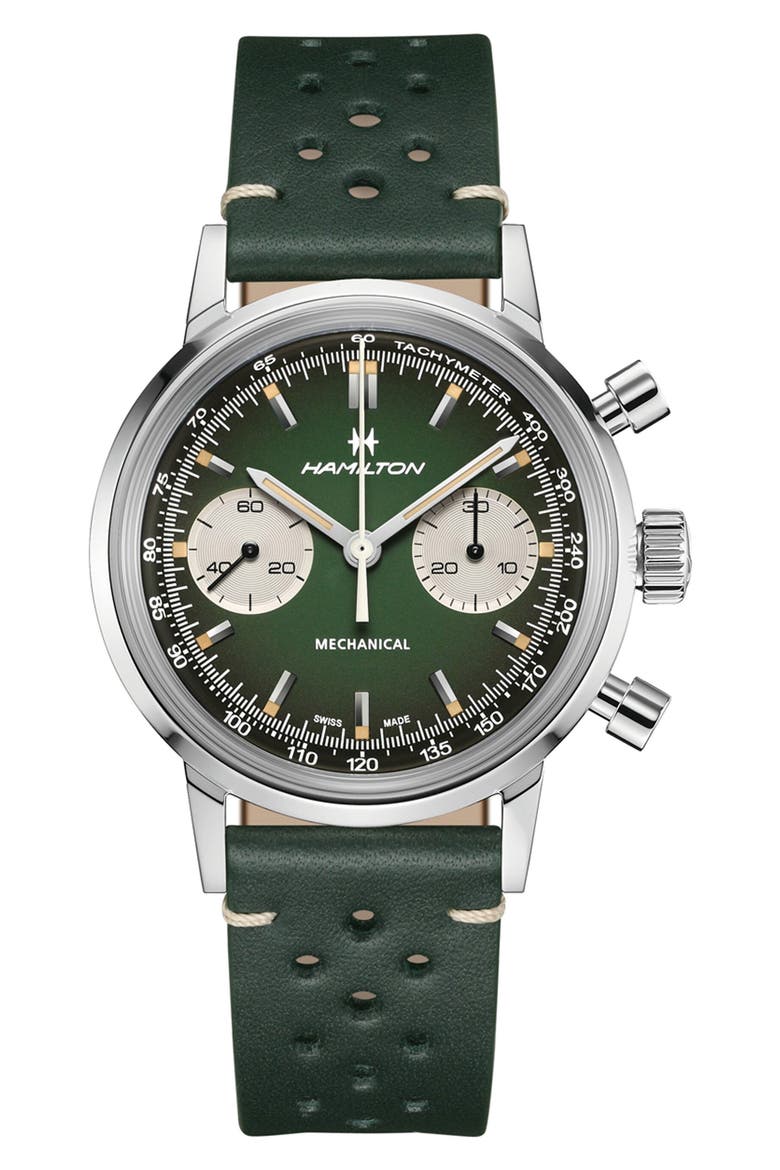 American Classic Intra-matic Chronograph Watch Set, 40mm, Alternate, color, GREEN