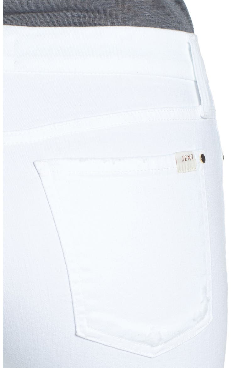 Release Hem Stretch Skinny Ankle Jeans, Alternate, color, WHITE DENIM