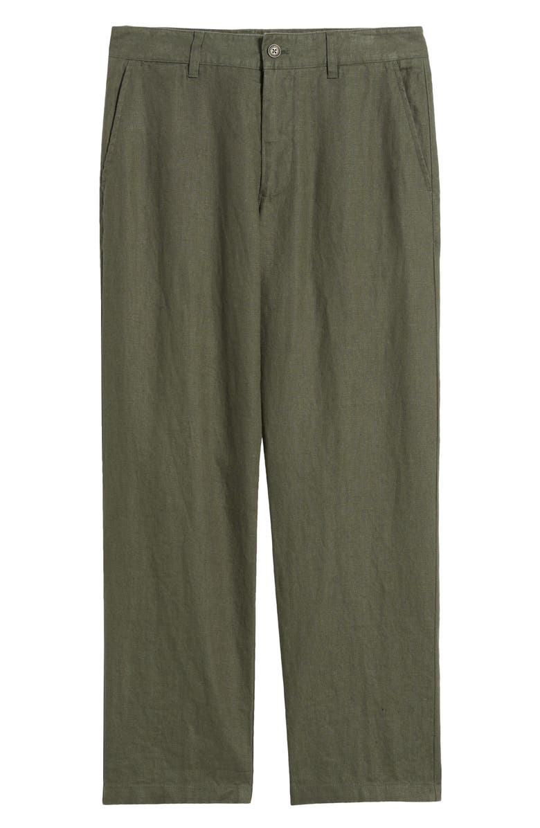 NN07 1454 Aden Flat Front Linen Chinos, Alternate, color, Croc Green
