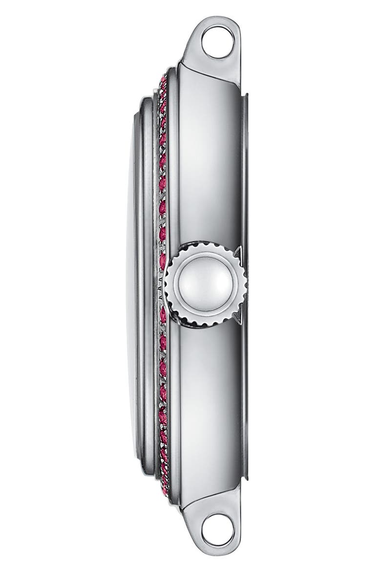 Bellissima Topaz Leather Strap Watch, 26mm, Alternate, color, PINK
