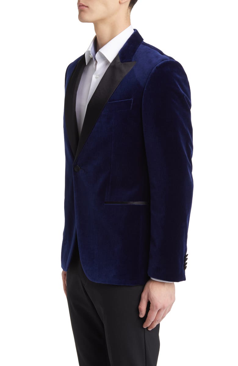 BOSS Hutson Cotton Velvet Dinner Jacket, Alternate, color, Dark Blue