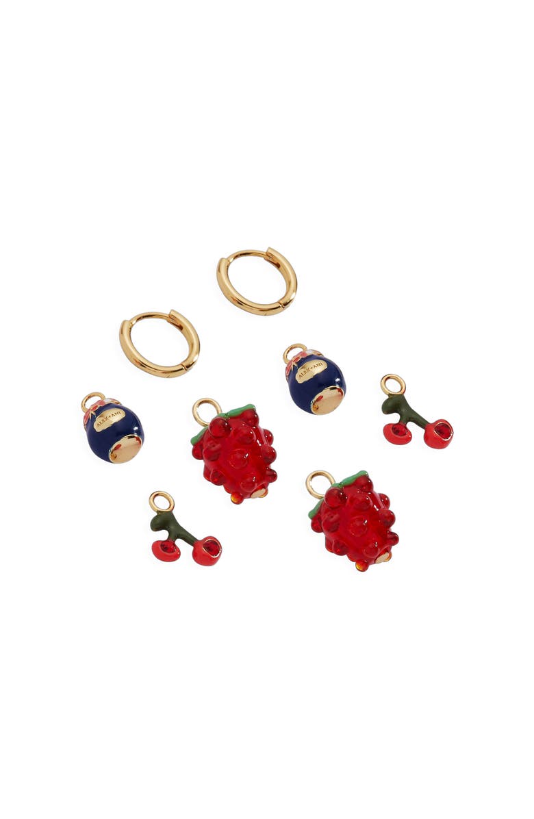 Alex and Ani Picnic Interchangeable Huggie Set, Alternate, color, Red