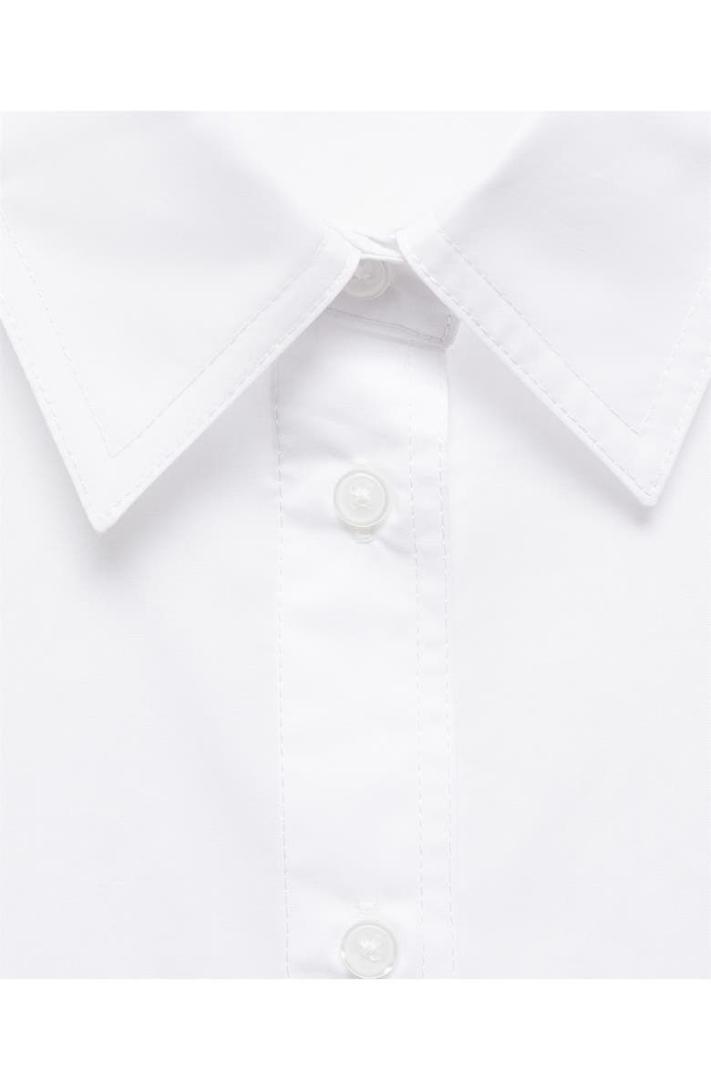MANGO Crop Cotton Poplin Button-Up Shirt, Alternate, color, 