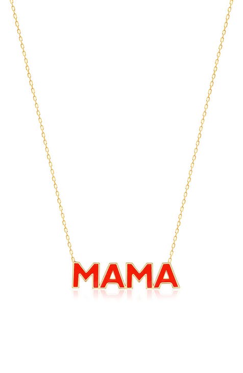 Vacay Dreamy Collection 14K Gold Plated Sterling Silver Enamel Red Mama Necklace