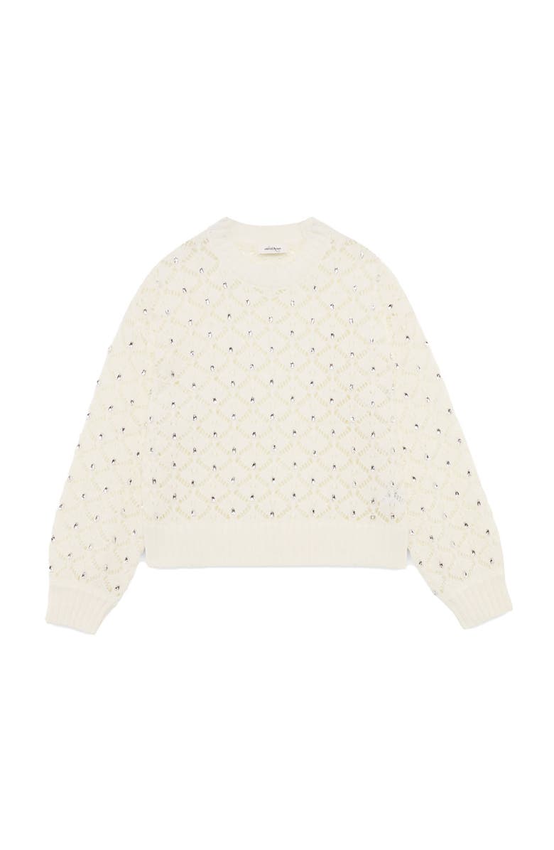 ottod'Ame Fretworked Sweater, Alternate, color, White