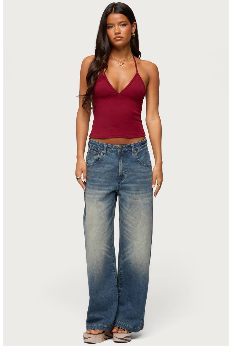 Noriah Halter Top, Alternate, color, BURGUNDY