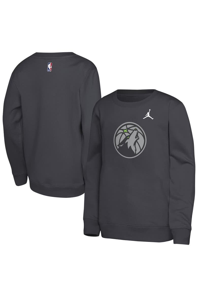 Youth Jordan Brand Gray Minnesota Timberwolves Courtside Statement Edition Sweatshirt, Main, color, Gray