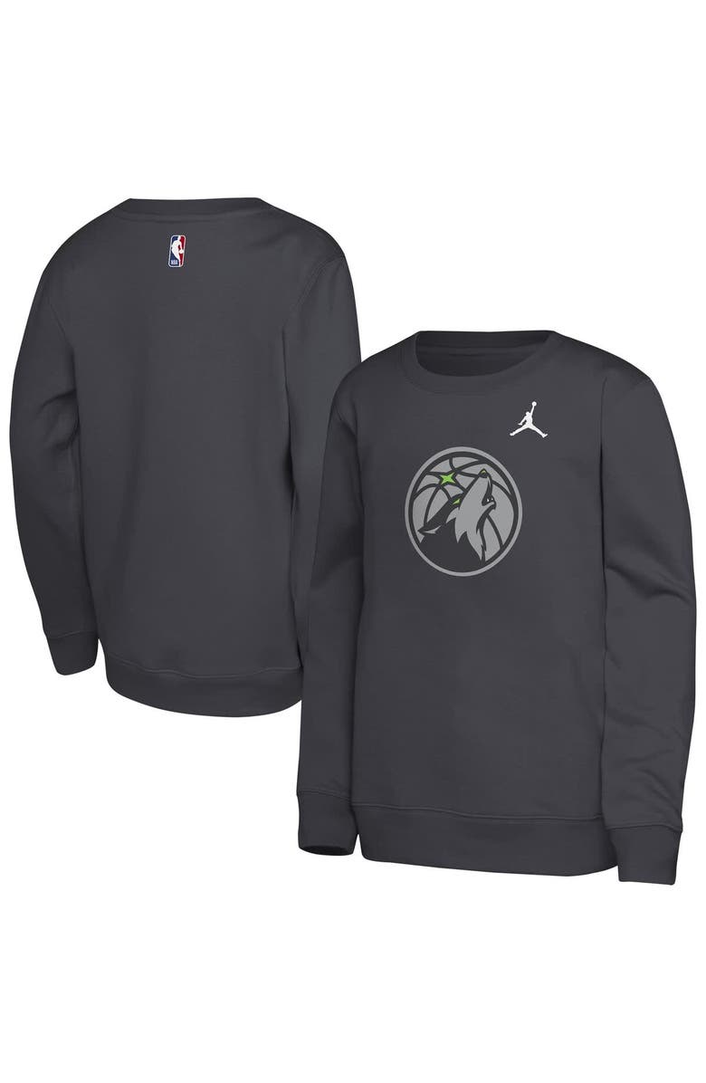 Jordan Brand Youth Jordan Brand Gray Minnesota Timberwolves Courtside Statement Edition Sweatshirt, Main, color, Gray