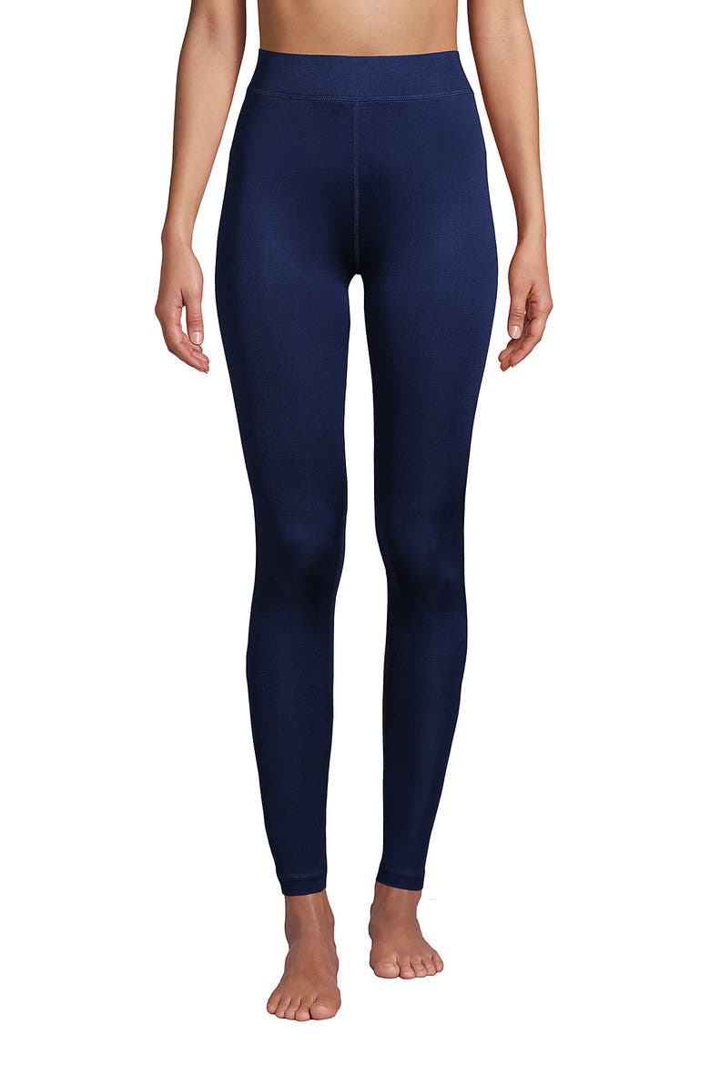 Silk Interlock Long Underwear Leggings Pants, Main, color, Deep Sea Navy