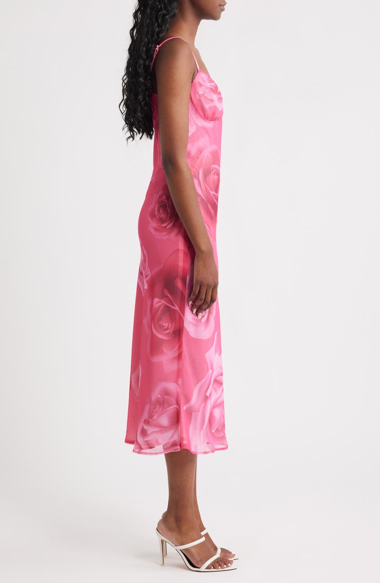 Bella Venice Avani Floral Midi Slipdress, Alternate, color, Pink Rose