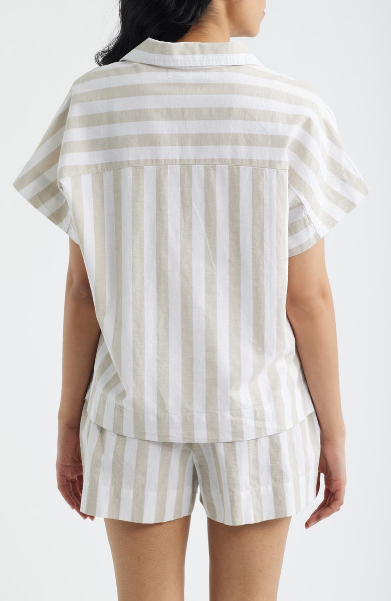 CITY BLUES Relaxed Stripe Shirt, Alternate, color, Sand