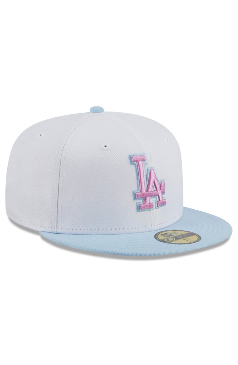 New Era Men's New Era Light Blue Los Angeles Dodgers Spring Color Basic Two-Tone 59FIFTY Fitted Hat, Alternate, color,
