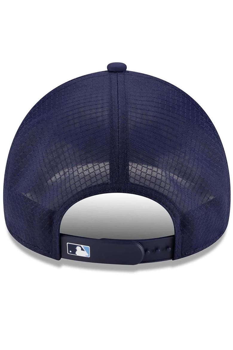 Men's New Era Navy Tampa Bay Rays 2026 Batting Practice Apex 9FORTY Adjustable Trucker Hat, Alternate, color, Navy