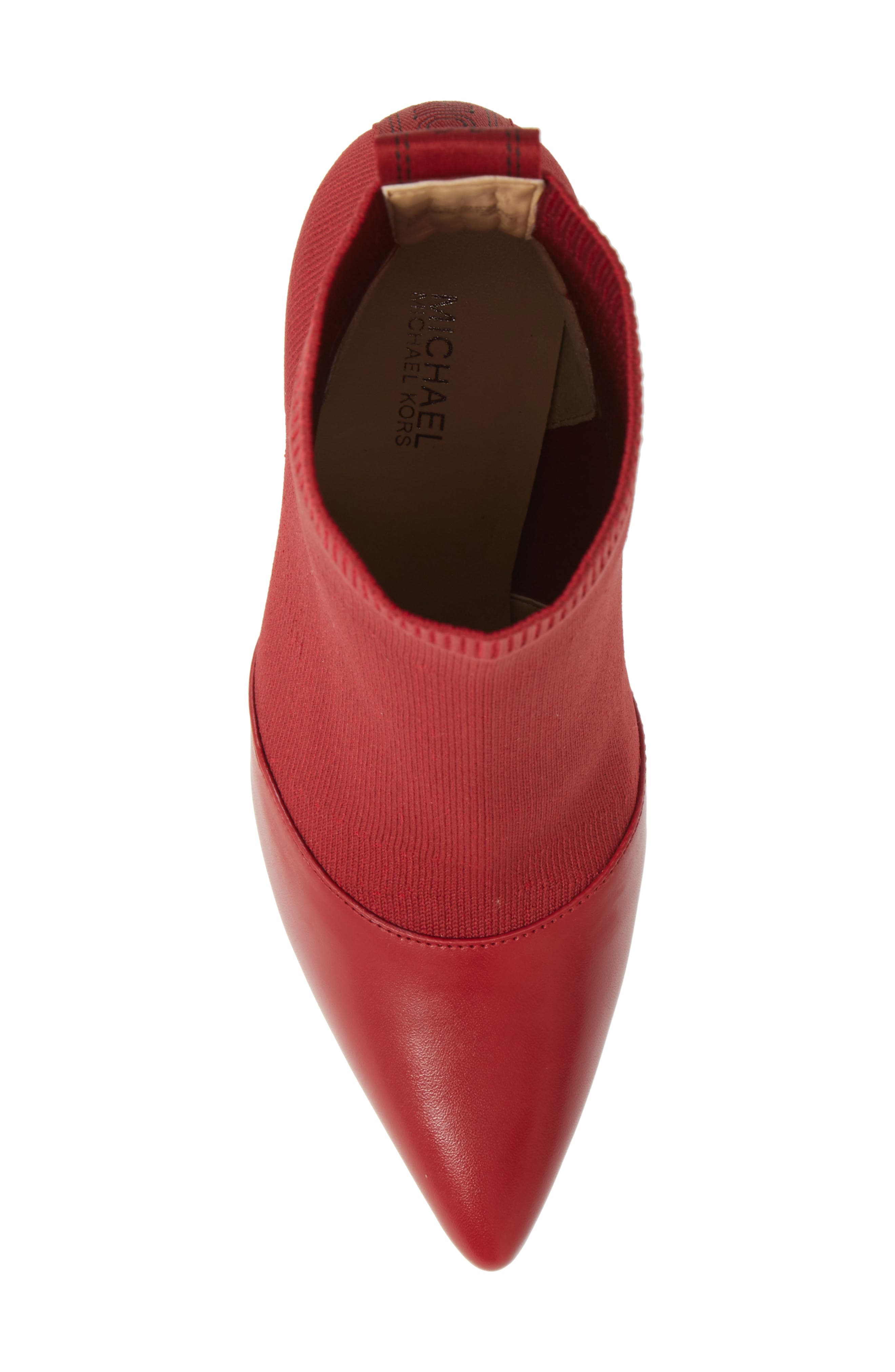 Vicky Bootie, Alternate, color, SCARLET FABRIC/ LEATHER