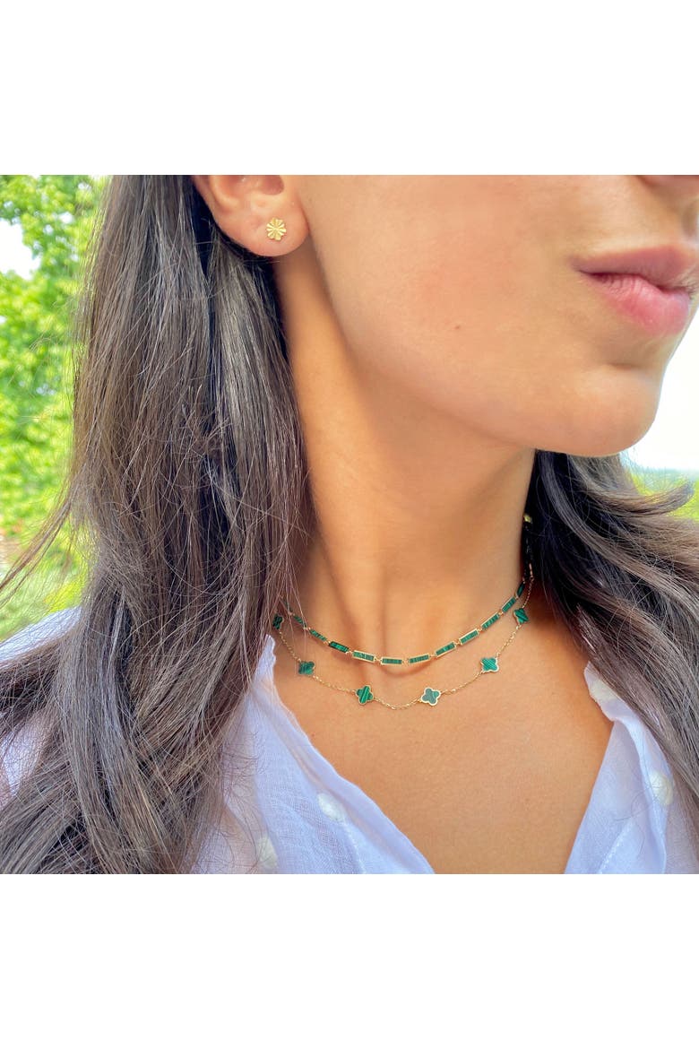 Malachite Bar Necklace, Alternate, color, Green