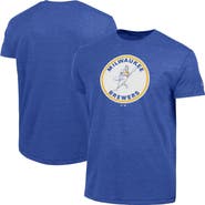 Champion Men's Champion Royal Milwaukee Brewers Cooperstown Logo Tri-Blend T-Shirt