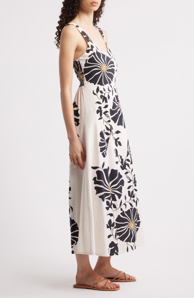 Cleobella Rosalinda Floral Cotton & Linen Maxi Dress, Alternate, color, Atropa Print