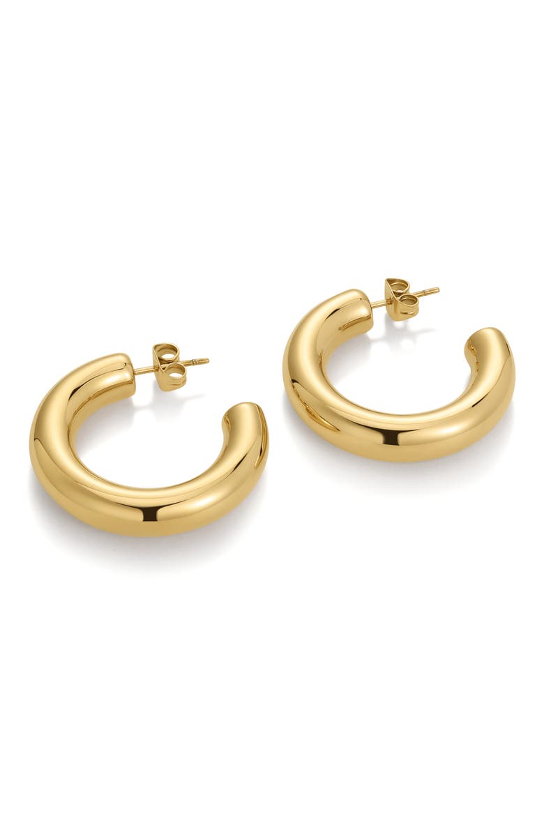 Bold Lucky Hoop Earrings, Alternate, color, GOLD