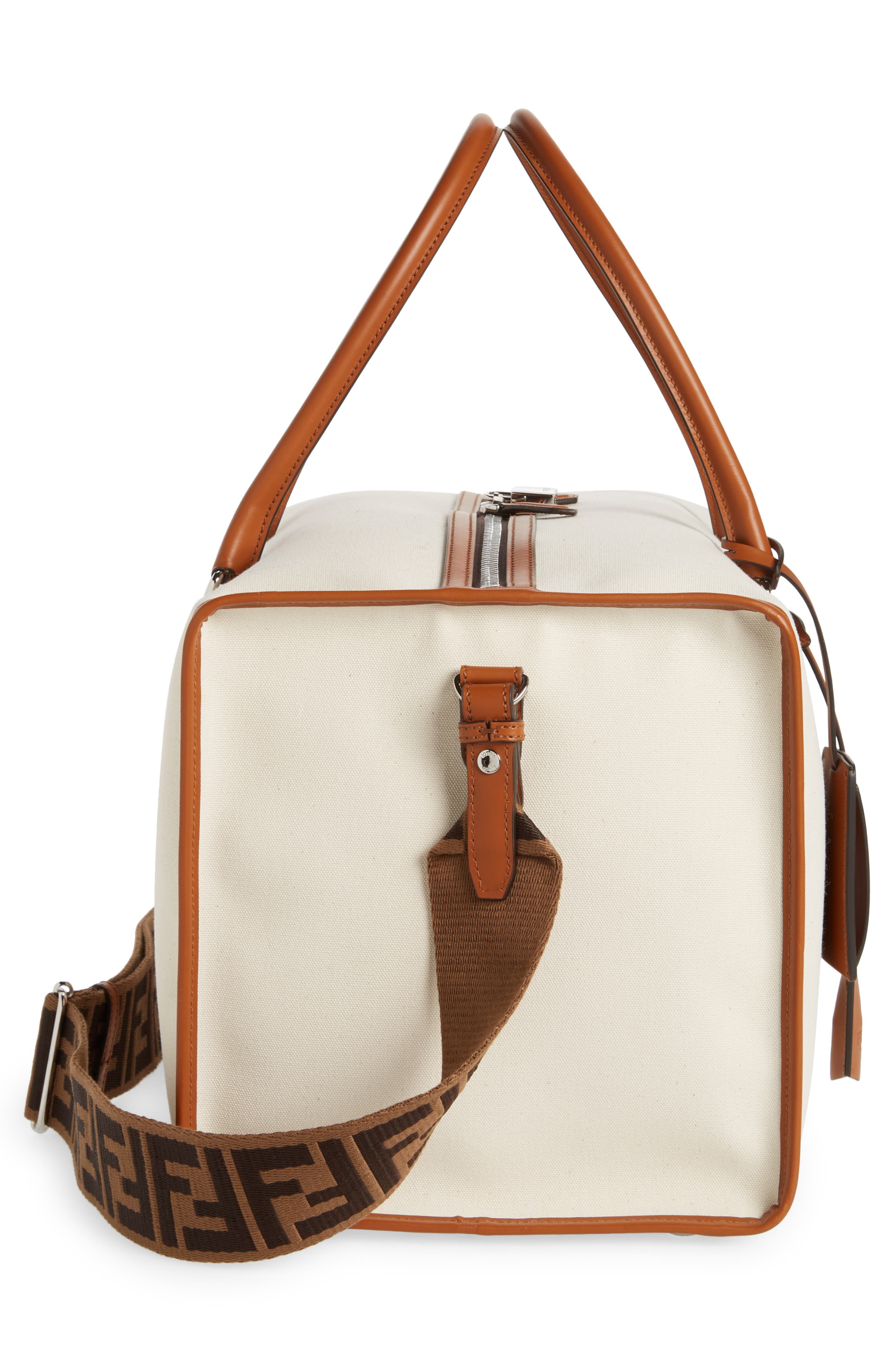 Fendi Logo Canvas Duffel Bag, Alternate, color, 