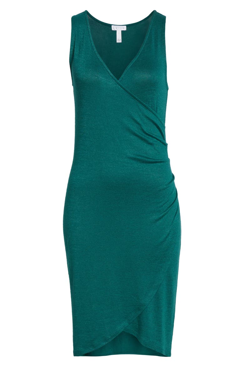 Mélange Wrap Dress, Alternate, color, GREEN BUG