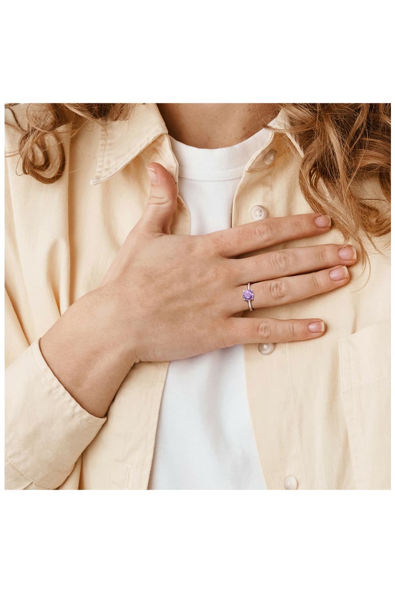 Amethyst Solitaire Ring, Alternate, color, PURPLE