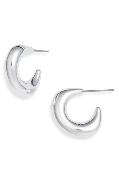 Demi Fine Rounded Angular Hoop Earrings