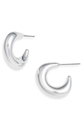 Nordstrom Demi Fine Rounded Angular Hoop Earrings In Silver
