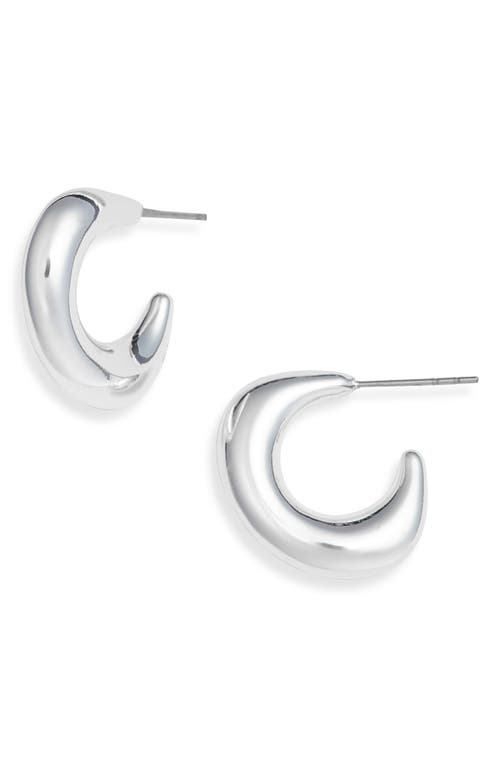 Nordstrom Demi Fine Rounded Angular Hoop Earrings In Sterling Silver Plated