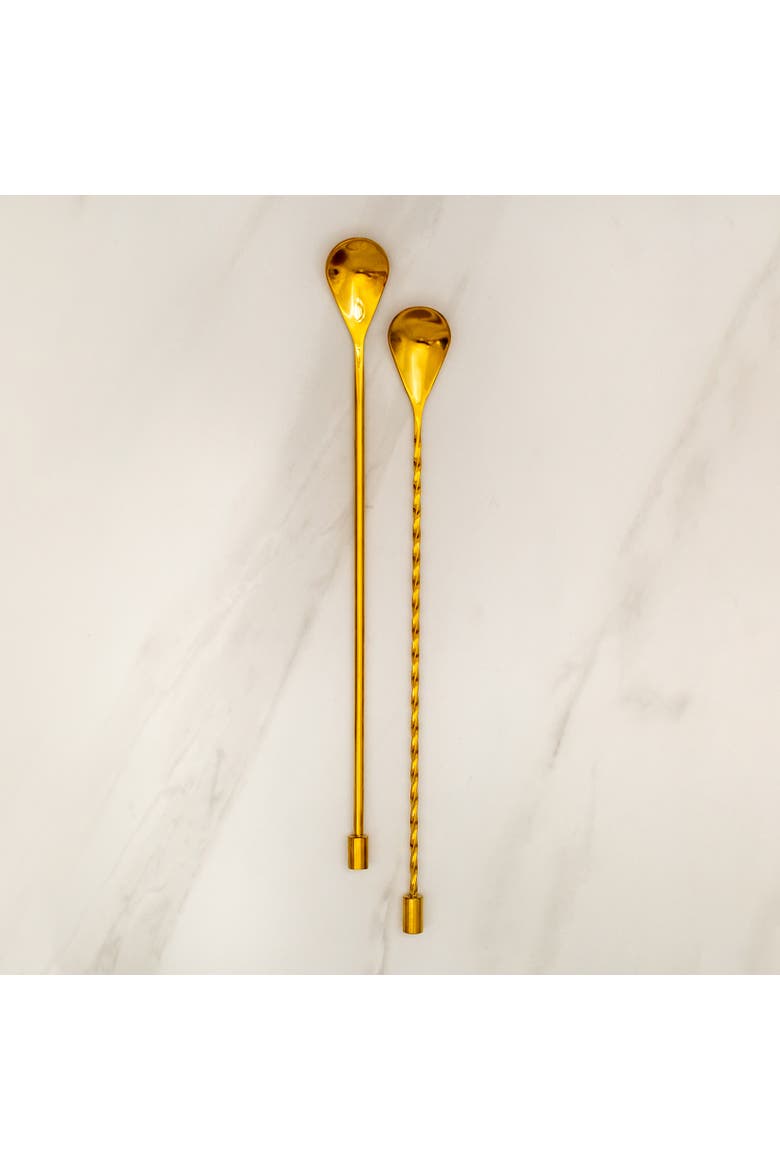 Gold Bar Spoons, Combo Set of 2, Alternate, color, Gold