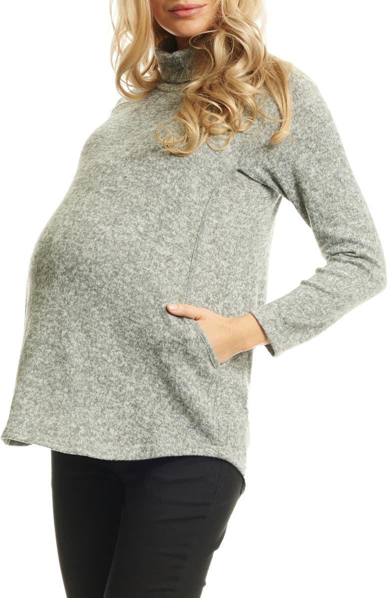 Everly Grey Teresa Maternity/Nursing Turtleneck, Main, color, 
