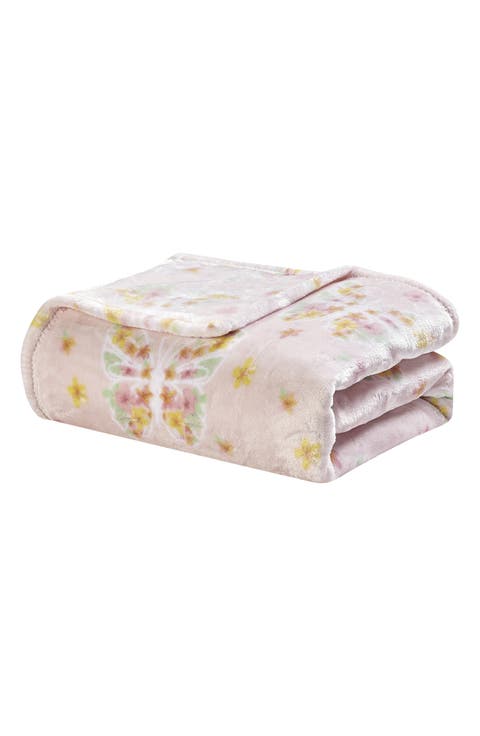 Floral Plush Throw Blanket
