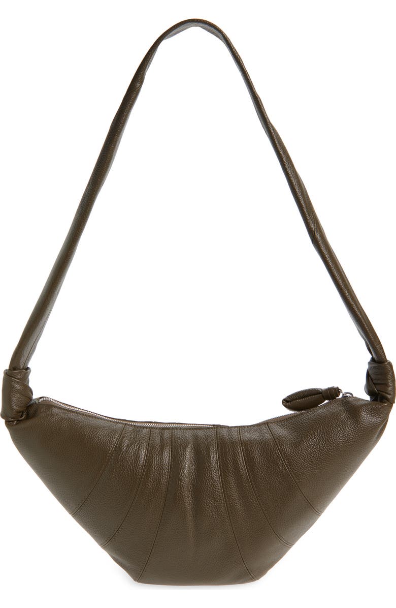 Lemaire Medium Croissant Leather Shoulder Bag, Alternate, color, Dark Olive