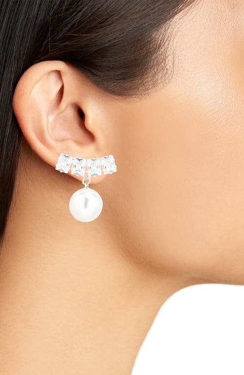 Tasha Cz & Faux Pearl Drop Earrings