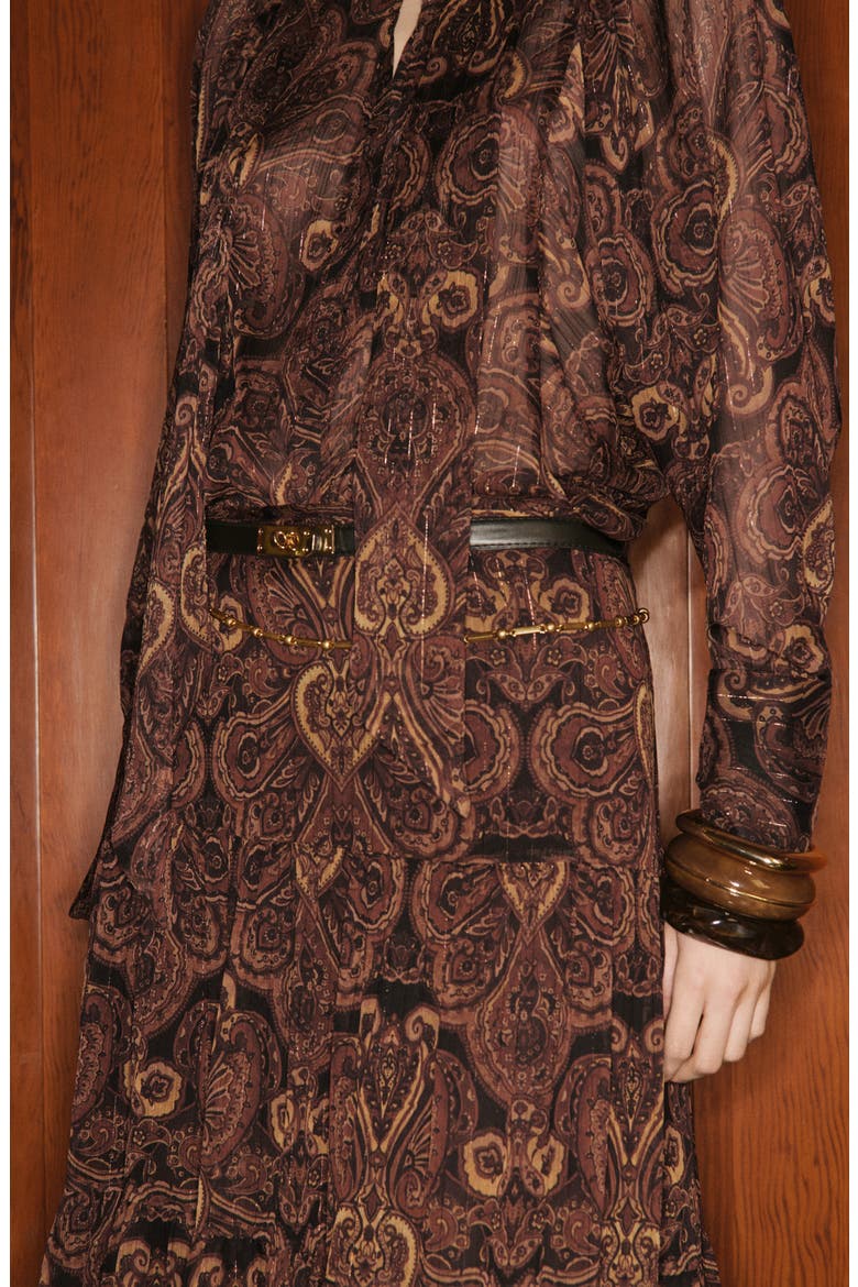 Milano Mock Neck Top, Alternate, color, BROWN